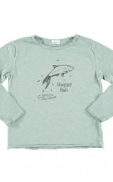 Camiseta Happy Fish Gris Celadon